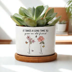 Personalized Birth Month Ceramic Plant Pot